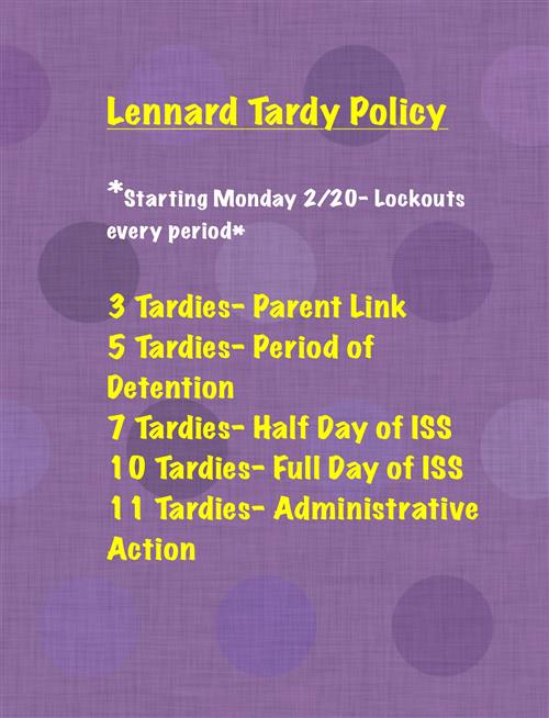 Lennard Policy Description Written Below